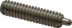 Vlier - 8-32, 5/8" Thread Length, 3/32" Plunger Projection, Stainless Steel Threaded Spring Plunger - 0.069 - 0.07" Max Plunger Diam, 5/8" Plunger Length, 0.7 Lb Init End Force, 2.3 Lb Final End Force - Apex Tool & Supply