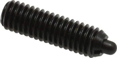 Vlier - M6 x 1.0, 0.787" Thread Length, 0.098" Plunger Projection, Steel Threaded Spring Plunger - 0.106" Max Plunger Diam, 0.787" Plunger Length, 4.05 Lb Init End Force, 11.24 Lb Final End Force - Apex Tool & Supply