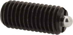 Vlier - M10 x 1.5, 0.866" Thread Length, 0.118" Plunger Projection, Steel Threaded Spring Plunger - 0.157" Max Plunger Diam, 0.866" Plunger Length, 2.02 Lb Init End Force, 7.87 Lb Final End Force - Apex Tool & Supply