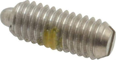 Vlier - 10-32, 0.468" Thread Length, 0.065" Plunger Projection, Stainless Steel Threaded Spring Plunger - 0.093" Max Plunger Diam, 0.468" Plunger Length, 1.75 Lb Init End Force, 6.25 Lb Final End Force - Apex Tool & Supply