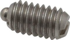 Vlier - 5/16-18, 9/16" Thread Length, 1/12" Plunger Projection, Stainless Steel Threaded Spring Plunger - 0.135" Max Plunger Diam, 0.562" Plunger Length, 3.75 Lb Init End Force, 15.5 Lb Final End Force - Apex Tool & Supply