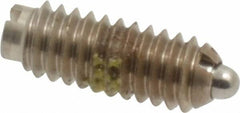 Vlier - 8-32, 7/16" Thread Length, 0.052" Plunger Projection, Stainless Steel Threaded Spring Plunger - 0.07" Max Plunger Diam, 0.437" Plunger Length, 0.5 Lb Init End Force, 1.5 Lb Final End Force - Apex Tool & Supply