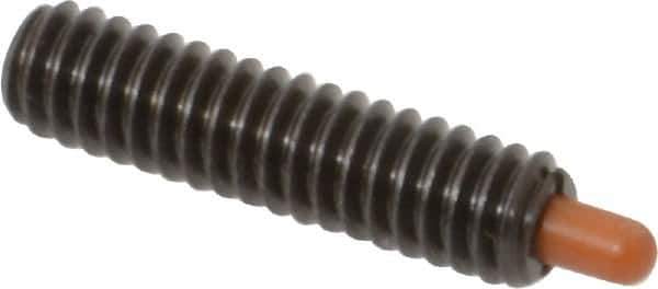 Vlier - 1/4-20, 1" Thread Length, 3/16" Plunger Projection, Steel Threaded Spring Plunger - 0.116 - 0.118" Max Plunger Diam, 1" Plunger Length, 3 Lb Init End Force, 13 Lb Final End Force - Apex Tool & Supply