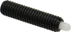 Vlier - 10-32, 3/4" Thread Length, 1/8" Plunger Projection, Steel Threaded Spring Plunger - 0.09 - 0.092" Max Plunger Diam, 3/4" Plunger Length, 1.3 Lb Init End Force, 2.7 Lb Final End Force - Apex Tool & Supply