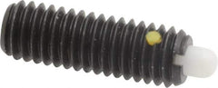 Vlier - 3/8-16, 1-1/8" Thread Length, 3/16" Plunger Projection, Steel Threaded Spring Plunger - 0.185 - 3/16" Max Plunger Diam, 1-1/8" Plunger Length, 5.5 Lb Init End Force, 14.5 Lb Final End Force - Apex Tool & Supply