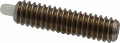 Vlier - 8-32, 5/8" Thread Length, 3/32" Plunger Projection, Stainless Steel Threaded Spring Plunger - 0.068 - 0.07" Max Plunger Diam, 5/8" Plunger Length, 2.7 Lb Init End Force, 7.3 Lb Final End Force - Apex Tool & Supply