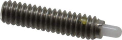Vlier - 1/4-20, 1" Thread Length, 3/16" Plunger Projection, Stainless Steel Threaded Spring Plunger - 0.116 - 0.118" Max Plunger Diam, 1" Plunger Length, 3 Lb Init End Force, 13 Lb Final End Force - Apex Tool & Supply