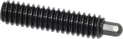 Vlier - 1/4-20, 1" Thread Length, 3/16" Plunger Projection, Steel Threaded Spring Plunger - 1/8 (Hex)" Max Plunger Diam, 1" Plunger Length, 1 Lb Init End Force, 4 Lb Final End Force, 1/8" Hex - Apex Tool & Supply
