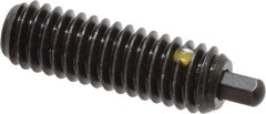 Vlier - 5/16-18, 1" Thread Length, 3/16" Plunger Projection, Steel Threaded Spring Plunger - 1/8 (Hex)" Max Plunger Diam, 1" Plunger Length, 1.5 Lb Init End Force, 4.5 Lb Final End Force, 1/8" Hex - Apex Tool & Supply