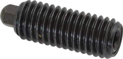 Vlier - 3/8-16, 1-1/8" Thread Length, 3/16" Plunger Projection, Steel Threaded Spring Plunger - 3/16 (Hex)" Max Plunger Diam, 1-1/8" Plunger Length, 5.5 Lb Init End Force, 14.5 Lb Final End Force, 3/16" Hex - Apex Tool & Supply