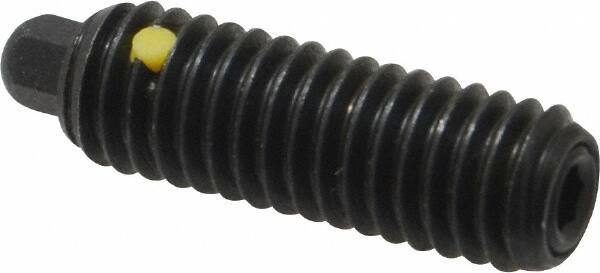 Vlier - 3/8-16, 1-1/8" Thread Length, 3/16" Plunger Projection, Steel Threaded Spring Plunger - 3/16 (Hex)" Max Plunger Diam, 1-1/8" Plunger Length, 2.8 Lb Init End Force, 7.2 Lb Final End Force, 3/16" Hex - Apex Tool & Supply