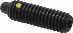 Vlier - 3/8-16, 1-1/8" Thread Length, 3/16" Plunger Projection, Steel Threaded Spring Plunger - 3/16 (Hex)" Max Plunger Diam, 1-1/8" Plunger Length, 2.8 Lb Init End Force, 7.2 Lb Final End Force, 3/16" Hex - Apex Tool & Supply