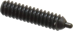 Vlier - 6-32, 17/32" Thread Length, 1/16" Plunger Projection, Steel Threaded Spring Plunger - 0.044 - 0.045" Max Plunger Diam, 17/32" Plunger Length, 1 Lb Init End Force, 1.6 Lb Final End Force, 0.063" Hex - Apex Tool & Supply
