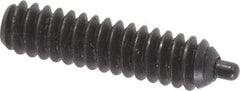 Vlier - 6-32, 17/32" Thread Length, 1/16" Plunger Projection, Steel Threaded Spring Plunger - 0.044 - 0.045" Max Plunger Diam, 17/32" Plunger Length, 0.5 Lb Init End Force, 1.5 Lb Final End Force, 0.063" Hex - Apex Tool & Supply