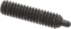 Vlier - 8-32, 5/8" Thread Length, 3/32" Plunger Projection, Steel Threaded Spring Plunger - 0.069 - 0.07" Max Plunger Diam, 5/8" Plunger Length, 2.7 Lb Init End Force, 7.3 Lb Final End Force, 0.063" Hex - Apex Tool & Supply
