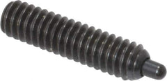 Vlier - 8-32, 5/8" Thread Length, 3/32" Plunger Projection, Steel Threaded Spring Plunger - 0.069 - 0.07" Max Plunger Diam, 5/8" Plunger Length, 2.7 Lb Init End Force, 7.3 Lb Final End Force, 0.063" Hex - Apex Tool & Supply