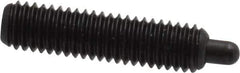Vlier - 10-32, 3/4" Thread Length, 1/8" Plunger Projection, Steel Threaded Spring Plunger - 0.091 - 0.092" Max Plunger Diam, 3/4" Plunger Length, 2.9 Lb Init End Force, 11.1 Lb Final End Force, 0.063" Hex - Apex Tool & Supply