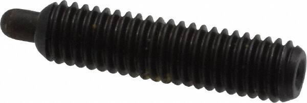Vlier - 10-32, 3/4" Thread Length, 1/8" Plunger Projection, Steel Threaded Spring Plunger - 0.091 - 0.092" Max Plunger Diam, 3/4" Plunger Length, 2.9 Lb Init End Force, 11.1 Lb Final End Force, 0.063" Hex - Apex Tool & Supply
