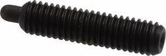 Vlier - 10-32, 3/4" Thread Length, 1/8" Plunger Projection, Steel Threaded Spring Plunger - 0.091 - 0.092" Max Plunger Diam, 3/4" Plunger Length, 2.9 Lb Init End Force, 11.1 Lb Final End Force, 0.063" Hex - Apex Tool & Supply
