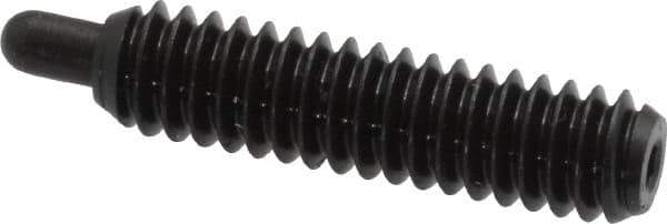 Vlier - 1/4-20, 1" Thread Length, 3/16" Plunger Projection, Steel Threaded Spring Plunger - 0.117 - 0.118" Max Plunger Diam, 1" Plunger Length, 3 Lb Init End Force, 13 Lb Final End Force, 0.079" Hex - Apex Tool & Supply
