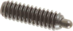 Vlier - 1/4-20, 3/4" Thread Length, 1/8" Plunger Projection, Steel Threaded Spring Plunger - 0.117 - 0.118" Max Plunger Diam, 3/4" Plunger Length, 2 Lb Init End Force, 9 Lb Final End Force, 0.079" Hex - Apex Tool & Supply