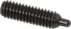 Vlier - 5/16-18, 1" Thread Length, 3/16" Plunger Projection, Steel Threaded Spring Plunger - 0.133 - 0.135" Max Plunger Diam, 1" Plunger Length, 3 Lb Init End Force, 15 Lb Final End Force, 0.093" Hex - Apex Tool & Supply