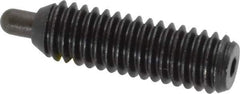 Vlier - 5/16-18, 1" Thread Length, 3/16" Plunger Projection, Steel Threaded Spring Plunger - 0.133 - 0.135" Max Plunger Diam, 1" Plunger Length, 3 Lb Init End Force, 15 Lb Final End Force, 0.093" Hex - Apex Tool & Supply