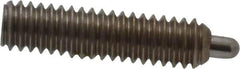 Vlier - 8-32, 5/8" Thread Length, 3/32" Plunger Projection, Stainless Steel Threaded Spring Plunger - 0.069 - 0.07" Max Plunger Diam, 5/8" Plunger Length, 0.7 Lb Init End Force, 2.3 Lb Final End Force, 0.063" Hex - Apex Tool & Supply