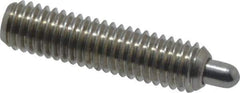 Vlier - 10-32, 3/4" Thread Length, 1/8" Plunger Projection, Stainless Steel Threaded Spring Plunger - 0.091 - 0.092" Max Plunger Diam, 3/4" Plunger Length, 2.9 Lb Init End Force, 11.1 Lb Final End Force, 0.063" Hex - Apex Tool & Supply