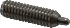 Vlier - 5/16-18, 1" Thread Length, 3/16" Plunger Projection, Stainless Steel Threaded Spring Plunger - 0.133 - 0.135" Max Plunger Diam, 1" Plunger Length, 1.5 Lb Init End Force, 4.5 Lb Final End Force, 0.093" Hex - Apex Tool & Supply