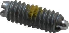 Vlier - 8-32, 7/16" Thread Length, 0.052" Plunger Projection, Steel Threaded Spring Plunger - 0.07" Max Plunger Diam, 0.437" Plunger Length, 0.5 Lb Init End Force, 1.5 Lb Final End Force - Apex Tool & Supply