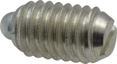 Vlier - 3/8-16, 5/8" Thread Length, 0.11" Plunger Projection, Steel Threaded Spring Plunger - 0.186" Max Plunger Diam, 0.625" Plunger Length, 1.5 Lb Init End Force, 5 Lb Final End Force - Apex Tool & Supply