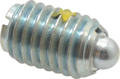 Vlier - 1/2-13, 3/4" Thread Length, 0.151" Plunger Projection, Steel Threaded Spring Plunger - 1/4" Max Plunger Diam, 0.75" Plunger Length, 1.75 Lb Init End Force, 5.5 Lb Final End Force - Apex Tool & Supply