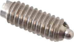 Vlier - 8-32, 7/16" Thread Length, 0.052" Plunger Projection, Stainless Steel Threaded Spring Plunger - 0.07" Max Plunger Diam, 0.437" Plunger Length, 1.5 Lb Init End Force, 4.75 Lb Final End Force - Apex Tool & Supply