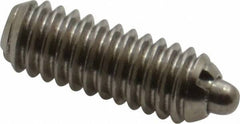 Vlier - 8-32, 7/16" Thread Length, 0.052" Plunger Projection, Stainless Steel Threaded Spring Plunger - 0.07" Max Plunger Diam, 0.437" Plunger Length, 0.5 Lb Init End Force, 1.5 Lb Final End Force - Apex Tool & Supply