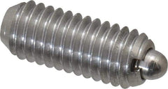 Vlier - 10-32, 0.468" Thread Length, 0.065" Plunger Projection, Stainless Steel Threaded Spring Plunger - 0.093" Max Plunger Diam, 0.468" Plunger Length, 1.75 Lb Init End Force, 6.25 Lb Final End Force - Apex Tool & Supply