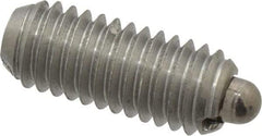 Vlier - 10-32, 0.468" Thread Length, 0.065" Plunger Projection, Stainless Steel Threaded Spring Plunger - 0.093" Max Plunger Diam, 0.468" Plunger Length, 0.75 Lb Init End Force, 2.5 Lb Final End Force - Apex Tool & Supply