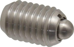 Vlier - 1/2-13, 3/4" Thread Length, 0.151" Plunger Projection, Stainless Steel Threaded Spring Plunger - 1/4" Max Plunger Diam, 0.75" Plunger Length, 5 Lb Init End Force, 28 Lb Final End Force - Apex Tool & Supply