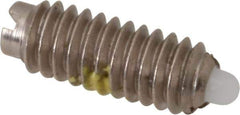 Vlier - 8-32, 7/16" Thread Length, 0.052" Plunger Projection, Steel Threaded Spring Plunger - 0.07" Max Plunger Diam, 0.437" Plunger Length, 0.5 Lb Init End Force, 1.5 Lb Final End Force - Apex Tool & Supply