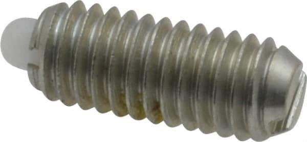 Vlier - 10-32, 0.468" Thread Length, 0.065" Plunger Projection, Steel Threaded Spring Plunger - 0.093" Max Plunger Diam, 0.468" Plunger Length, 1.75 Lb Init End Force, 6.25 Lb Final End Force - Apex Tool & Supply