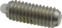 Vlier - 10-32, 0.468" Thread Length, 0.065" Plunger Projection, Steel Threaded Spring Plunger - 0.093" Max Plunger Diam, 0.468" Plunger Length, 1.75 Lb Init End Force, 6.25 Lb Final End Force - Apex Tool & Supply