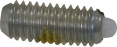 Vlier - 10-32, 0.468" Thread Length, 0.065" Plunger Projection, Steel Threaded Spring Plunger - 0.093" Max Plunger Diam, 0.468" Plunger Length, 0.75 Lb Init End Force, 2.5 Lb Final End Force - Apex Tool & Supply