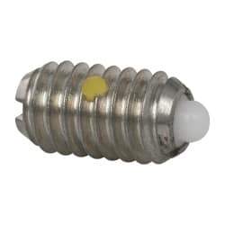 Vlier - 5/16-18, 9/16" Thread Length, 1/12" Plunger Projection, Steel Threaded Spring Plunger - 0.135" Max Plunger Diam, 0.562" Plunger Length, 3.75 Lb Init End Force, 15.5 Lb Final End Force - Apex Tool & Supply