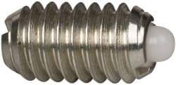 Vlier - 5/16-18, 9/16" Thread Length, 1/12" Plunger Projection, Steel Threaded Spring Plunger - 0.135" Max Plunger Diam, 0.562" Plunger Length, 1.25 Lb Init End Force, 4 Lb Final End Force - Apex Tool & Supply