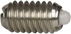 Vlier - 5/16-18, 9/16" Thread Length, 1/12" Plunger Projection, Steel Threaded Spring Plunger - 0.135" Max Plunger Diam, 0.562" Plunger Length, 1.25 Lb Init End Force, 4 Lb Final End Force - Apex Tool & Supply