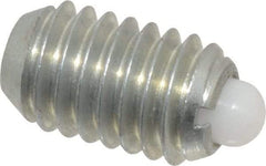 Vlier - 3/8-16, 5/8" Thread Length, 0.11" Plunger Projection, Steel Threaded Spring Plunger - 0.186" Max Plunger Diam, 0.625" Plunger Length, 1.5 Lb Init End Force, 5 Lb Final End Force - Apex Tool & Supply