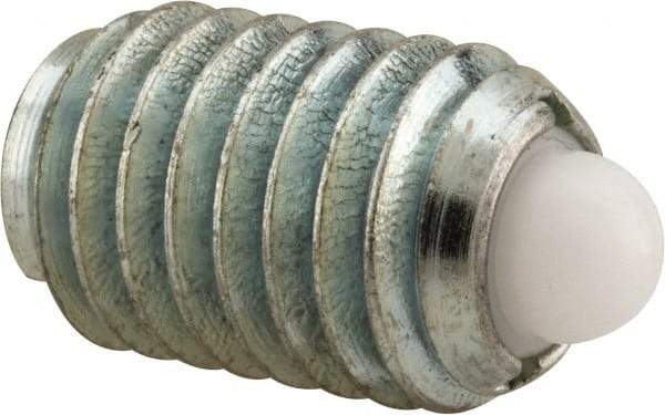 Vlier - 1/2-13, 3/4" Thread Length, 0.151" Plunger Projection, Steel Threaded Spring Plunger - 1/4" Max Plunger Diam, 0.75" Plunger Length, 5 Lb Init End Force, 28 Lb Final End Force - Apex Tool & Supply