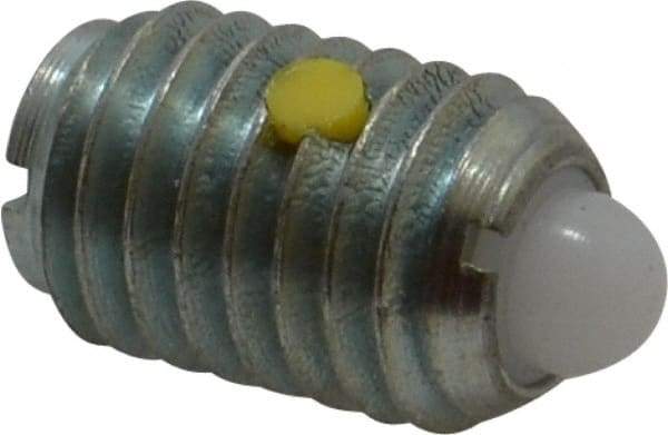 Vlier - 1/2-13, 3/4" Thread Length, 0.151" Plunger Projection, Steel Threaded Spring Plunger - 1/4" Max Plunger Diam, 0.75" Plunger Length, 1.75 Lb Init End Force, 5.5 Lb Final End Force - Apex Tool & Supply