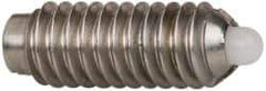 Vlier - 8-32, 7/16" Thread Length, 0.052" Plunger Projection, Stainless Steel Threaded Spring Plunger - 0.07" Max Plunger Diam, 0.437" Plunger Length, 1.5 Lb Init End Force, 4.75 Lb Final End Force - Apex Tool & Supply