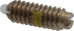 Vlier - 8-32, 7/16" Thread Length, 0.052" Plunger Projection, Stainless Steel Threaded Spring Plunger - 0.07" Max Plunger Diam, 0.437" Plunger Length, 1.5 Lb Init End Force, 4.75 Lb Final End Force - Apex Tool & Supply